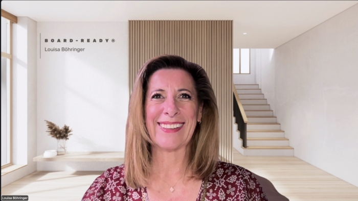 Louisa Böhringer beim Board-Ready Webinar über den strategischen Weg in die Chefetage