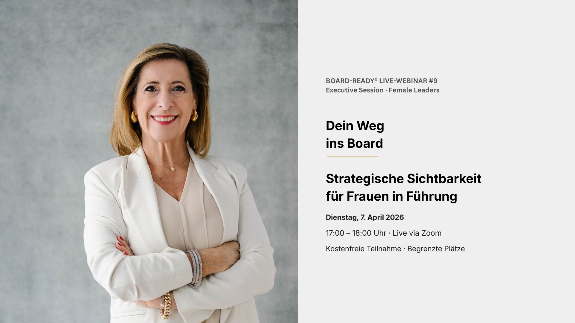 Louisa Böhringer beim Board-Ready® Live-Webinar „Dein Weg ins Board“ für Frauen in Führung